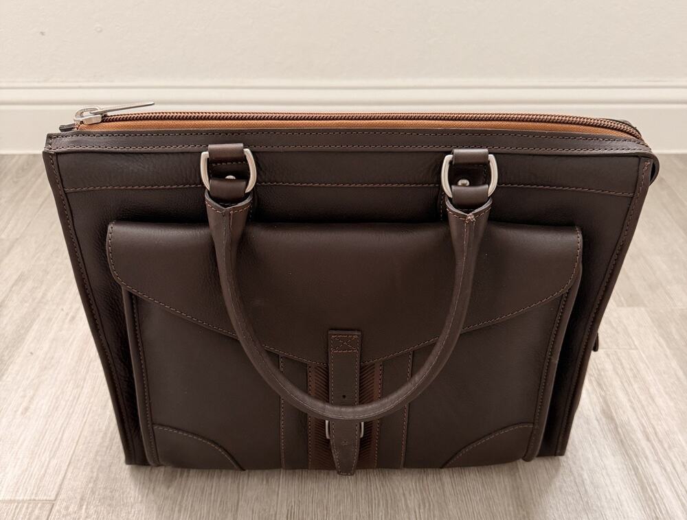 Martin Dingman RUDYARD SADDLE LEATHER MARTINGALE BRIEF Old Money NEW $898 Brown